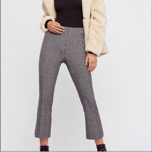 Free People Plaid kick flare pants